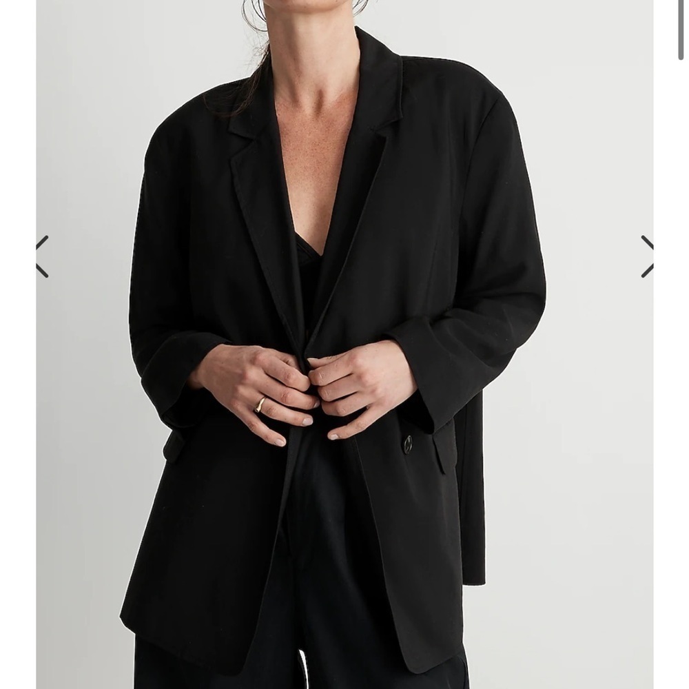 Madewell The Relaxed Blazer in Softdrape NJ736 Black